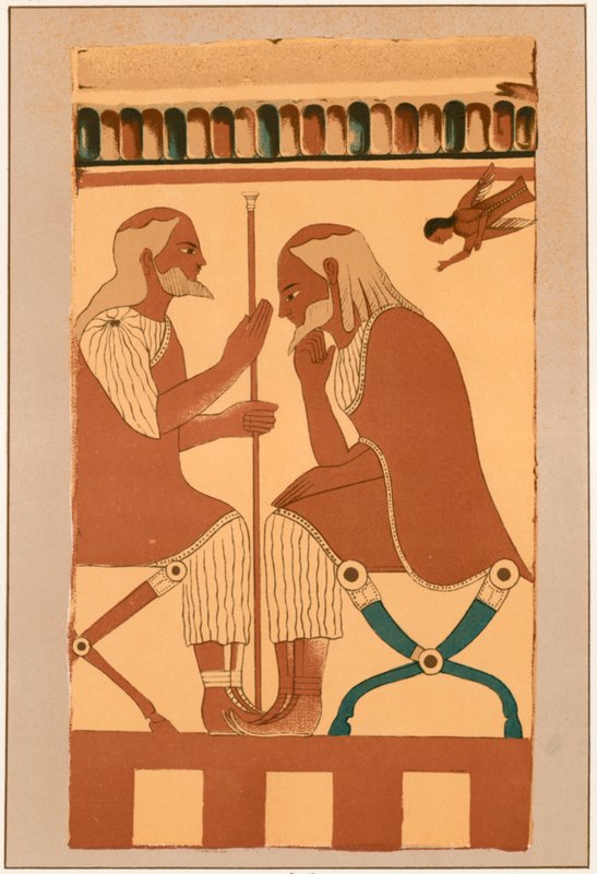 Deux vieux hommes pleurant les morts - European School