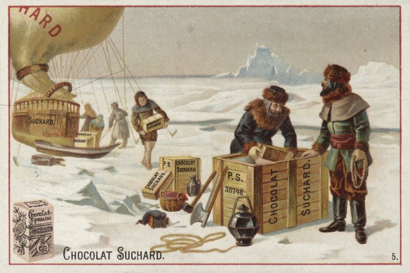 Déchargement de caisses de chocolat Suchard d