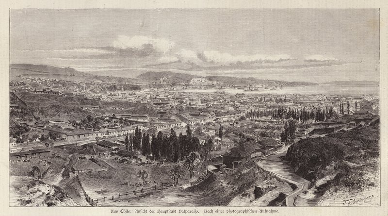 Vue de Valparaiso, Chili - European School