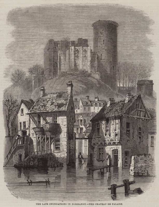 Les dernières inondations en Normandie, le château de Falaise - Felix Thorigny