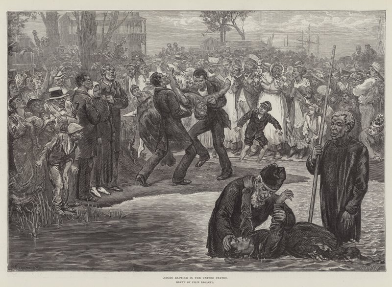 Baptême des Noirs aux États-Unis (gravure) - Felix (after) Regamey