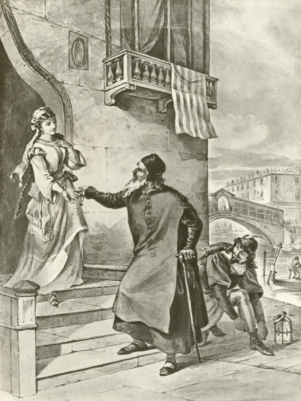 Le Marchand de Venise. Acte II, Scène V - Felix Octavius Carr Darley