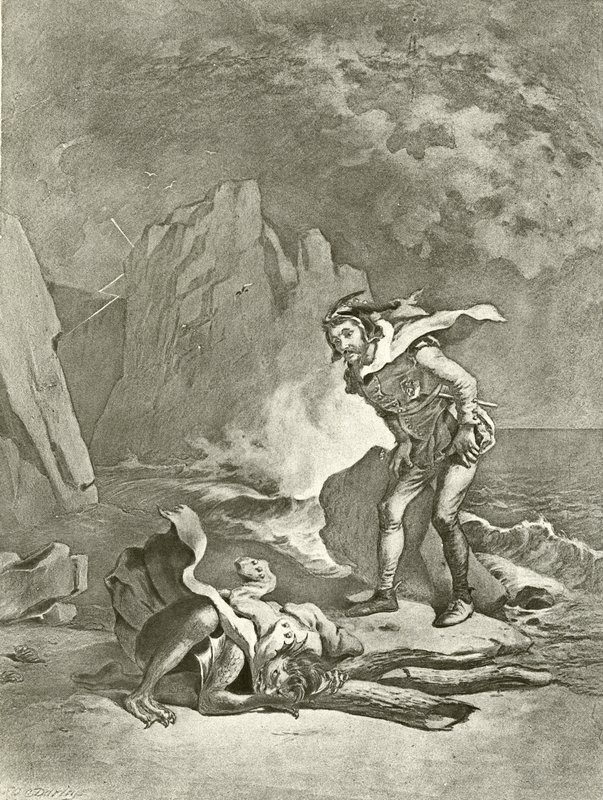 La Tempête. Acte II, Scène II - Felix Octavius Carr Darley