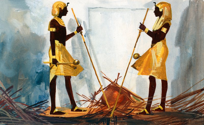 Les deux sentinelles qui gardent le tombeau de Tukankhamen - Ferdinando Tacconi