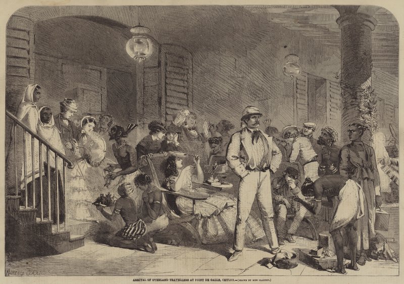 Arrivée des voyageurs par voie terrestre à Point de Galle, Ceylan - Florence Claxton