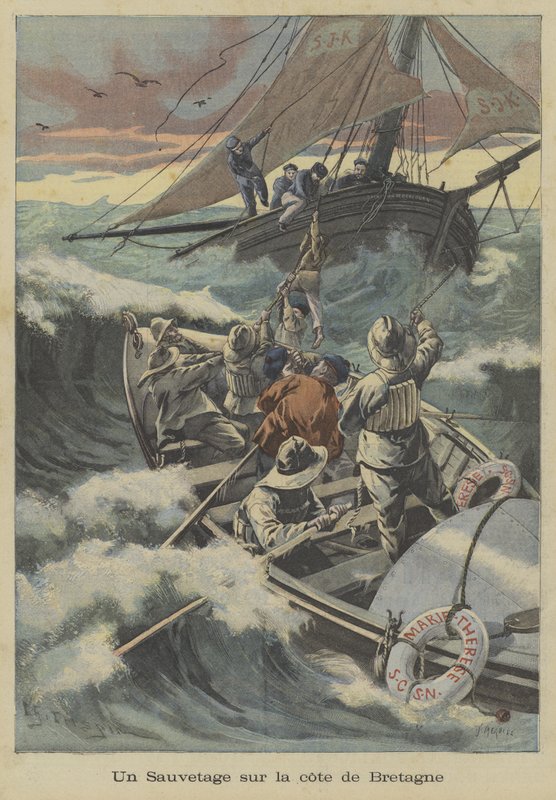 Sauvetage en mer au large de la côte bretonne - Fortune Louis Meaulle
