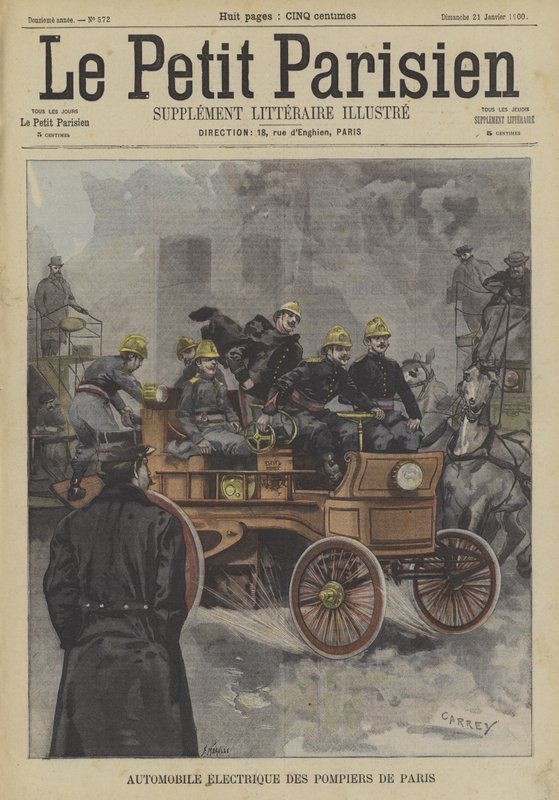 Camion de pompiers électrique de la brigade des sapeurs-pompiers de Paris - Fortune Louis Meaulle