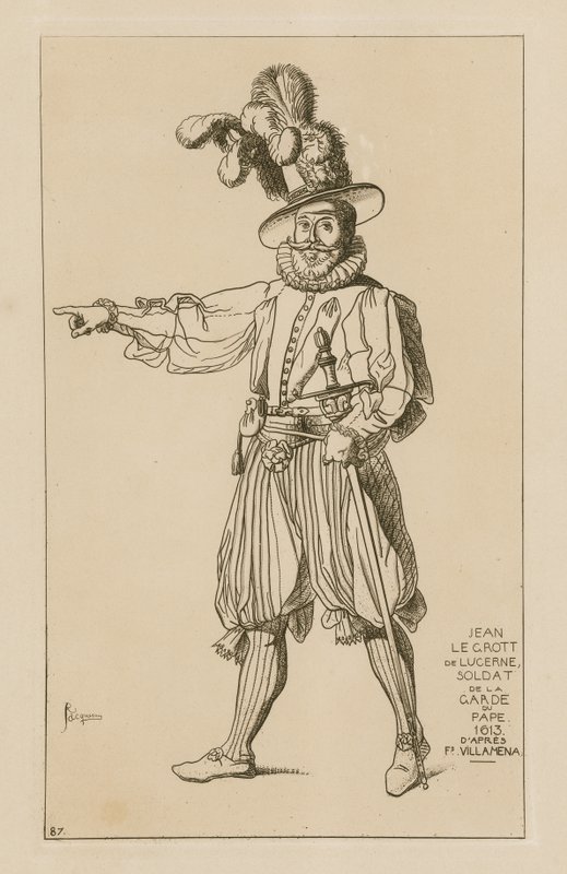 Jean le Grott de Lucerne, garde du Pape, 1613 - Francesco Villamena