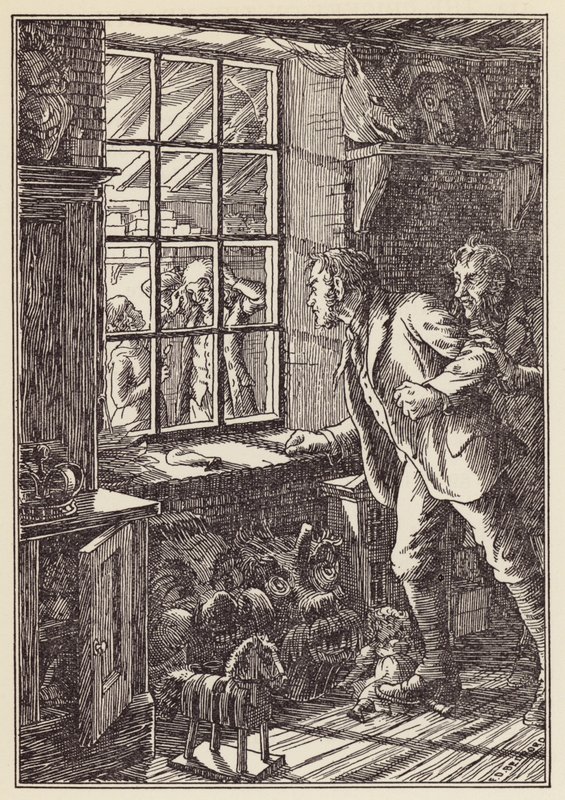 Illustration pour The Cricket on the Hearth de Charles Dickens (lithographie couleur) - Francis Donkin Bedford