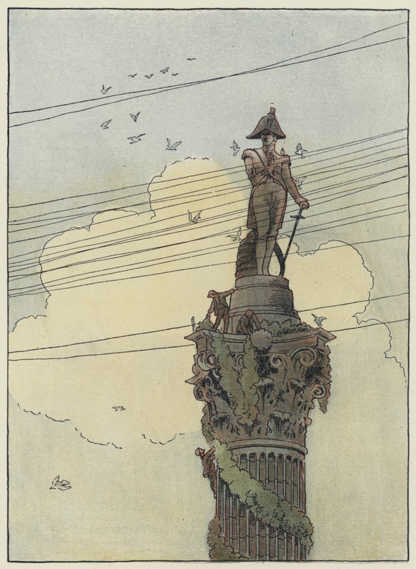 Londres : Decorating Nelson (lithographie couleur) - Francis Donkin Bedford