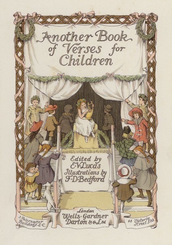 Illustration de la page de titre de Another Book of Verses (lithographie couleur) - Francis Donkin Bedford