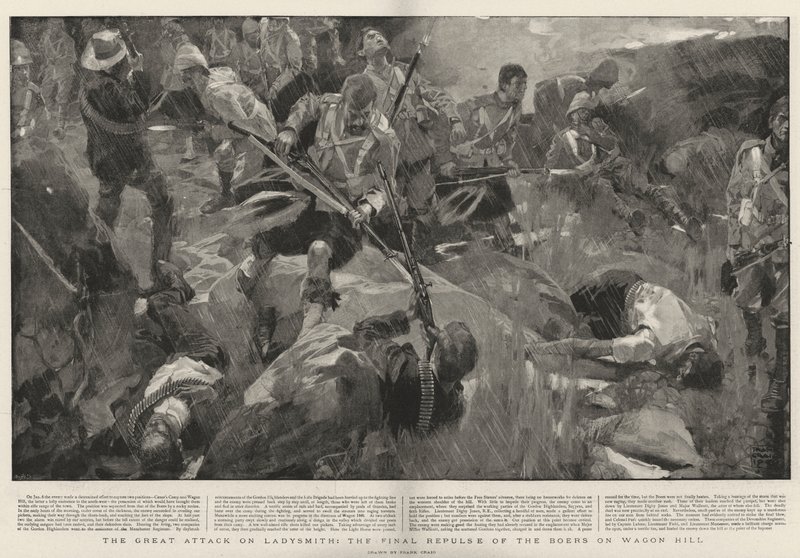 La Grande Attaque sur Ladysmith, le Repoussement Final des Boers sur Wagon Hill - Frank Craig