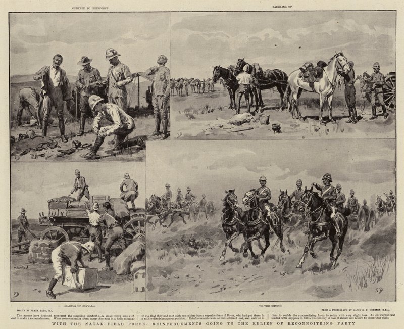 Avec la force de campagne du Natal, renforts allant au secours de la patrouille de reconnaissance - Frank Dadd