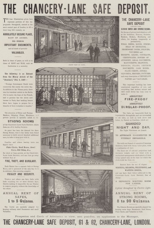 Publicité, The Chancery-Lane Safe Deposit - Frank Watkins