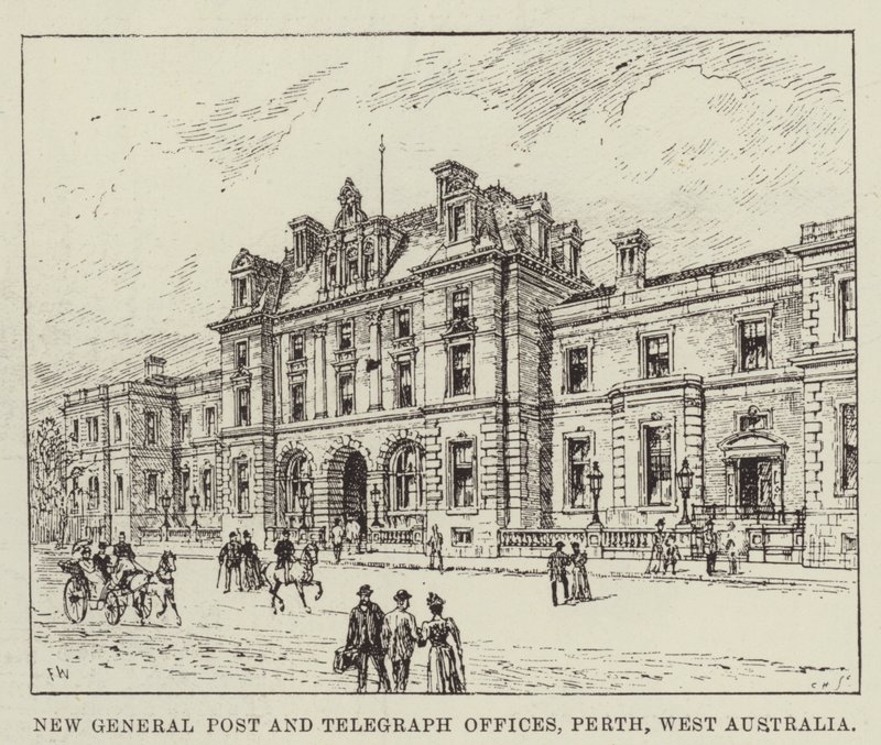 Nouveaux bureaux de poste et de télégraphe, Perth, Australie-Occidentale - Frank Watkins