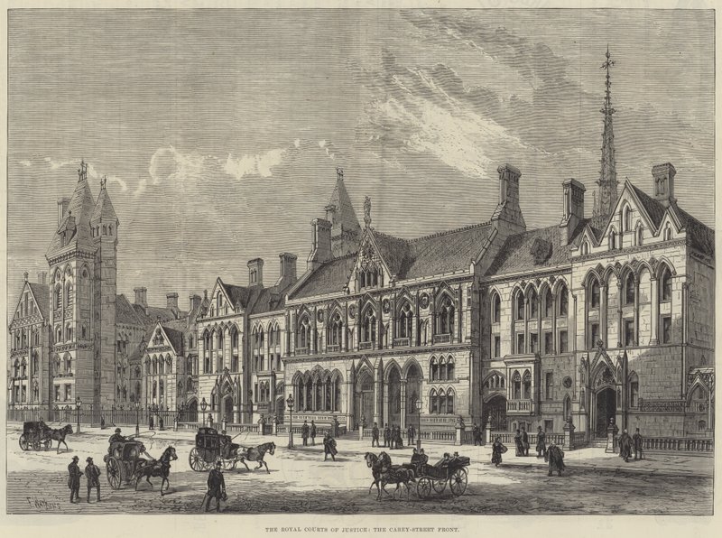 Les Cours royales de justice, la façade de Carey-Street - Frank Watkins