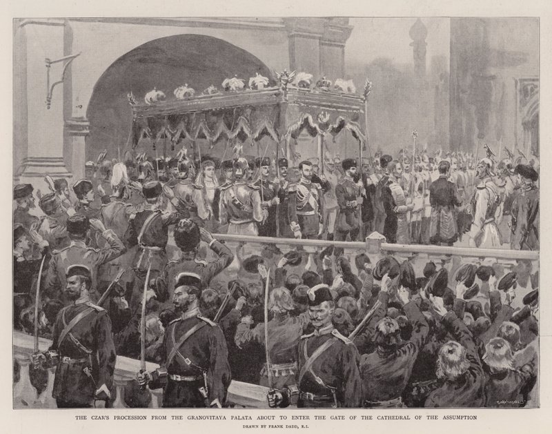La procession du tsar depuis le Granovitaya Palata sur le point d