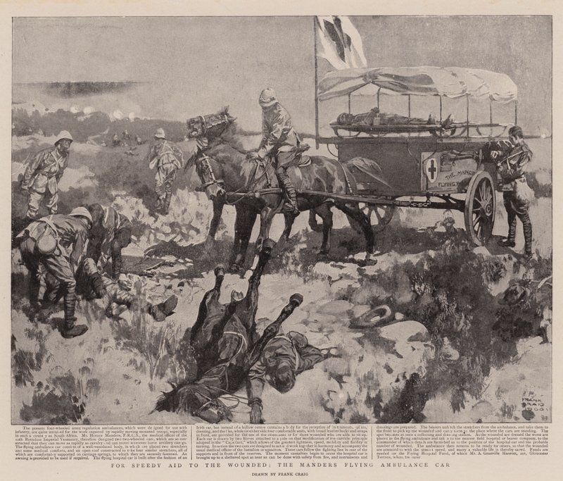 Pour une aide rapide aux blessés, la voiture ambulance volante Manders - Frank Craig