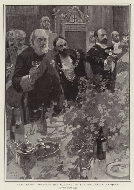 Le roi, portant un toast à Sa Majesté au banquet du Guildhall - Frank Craig