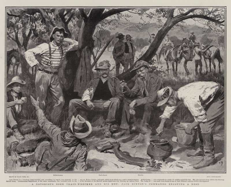 Un célèbre saboteur de train boer et ses hommes, le commando de Jack Hinton se reposant - Frank Dadd
