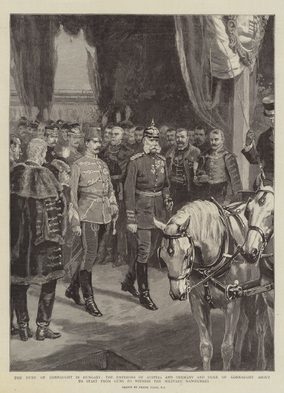 Le duc de Connaught en Hongrie, les empereurs d