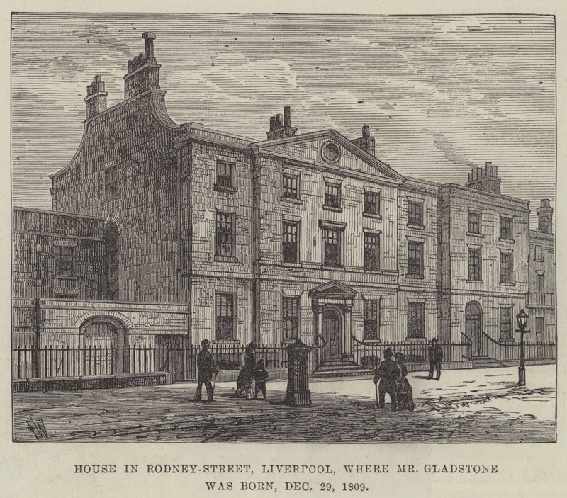 Maison dans Rodney-Street, Liverpool, où M. Gladstone est né, 29 décembre 1809 - Frank Watkins