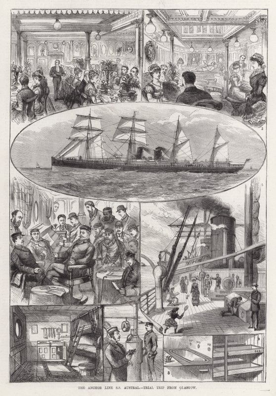 Le SS Austral de Anchor Line, voyage d
