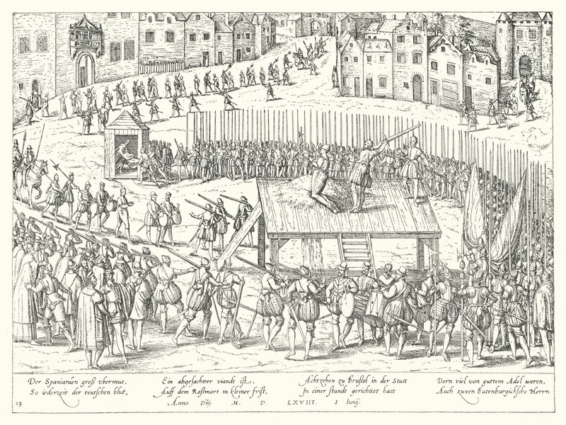 Exécution des comtes Egmont et Horn à Bruxelles, 1568 - Franz Hogenberg