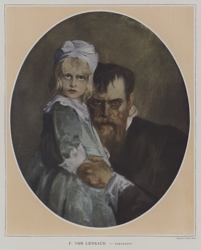Autoportrait avec fille - Franz Seraph von (after) Lenbach