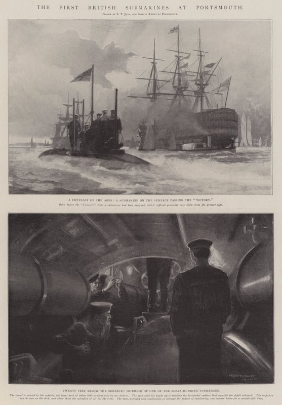 Les premiers sous-marins britanniques à Portsmouth - Fred T. Jane