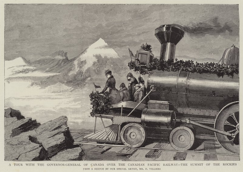 Une tournée avec le Gouverneur Général du Canada sur le chemin de fer Canadien Pacifique, le sommet des Rocheuses - Frederic Villiers