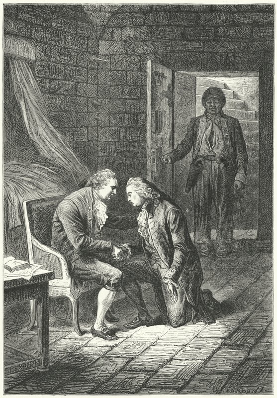 Louis XVI de France recevant la nouvelle de sa condamnation pour trahison de son avocat, Malesherbes - Frederic Theodore (after) Lix