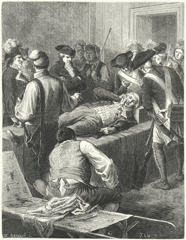 Maximilien Robespierre blessé au Comité de salut public attendant son exécution, 1794 - Frederic Theodore Lix