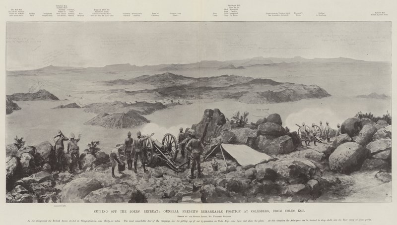 Couper la retraite des Boers, la position remarquable du général French à Colesberg, depuis Coles Kop - Frederic Villiers