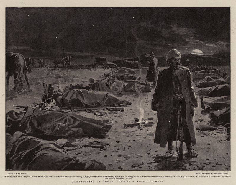 Campagne en Afrique du Sud, un bivouac de nuit - Frederic de Haenen