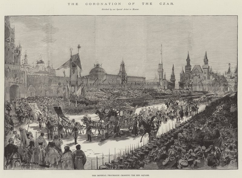 Le Couronnement du Tsar, la procession impériale traversant la Place Rouge - Frederic de Haenen