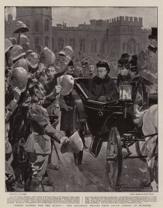 Trois acclamations pour la Reine, les troupes canadiennes d