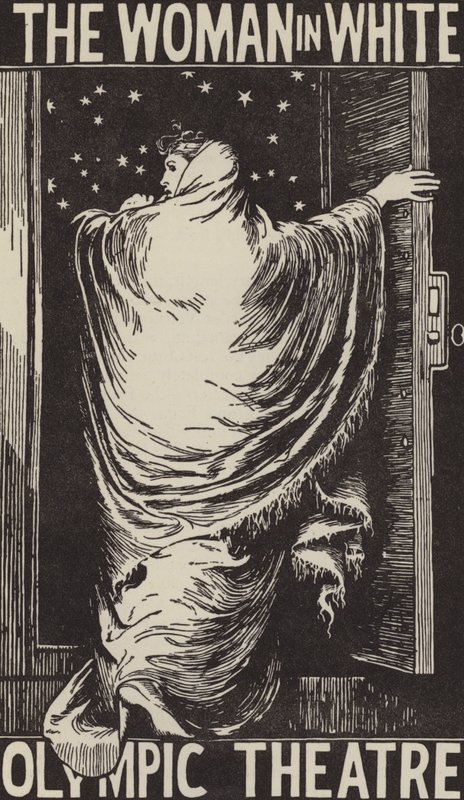 Affiche pour une adaptation théâtrale du roman de Wilkie Collins La Femme en blanc au Olympic Theatre, Londres - Frederick (after) Walker