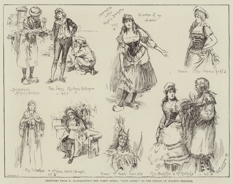 Croquis de la nouvelle opérette comique de M. Planquette, Paul Jones, au Prince of Wales