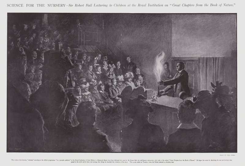 Sir Robert Ball donnant une conférence aux enfants à l