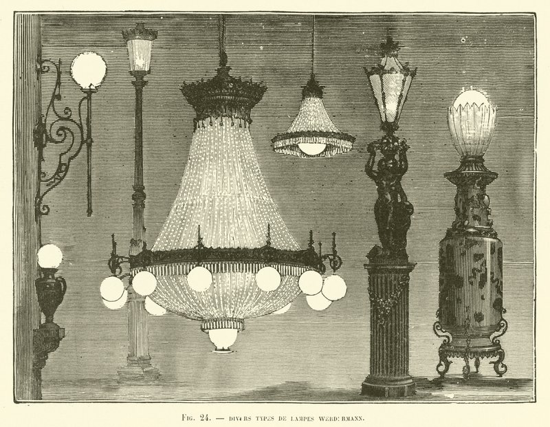 Divers types de lampes Werdermann - French School