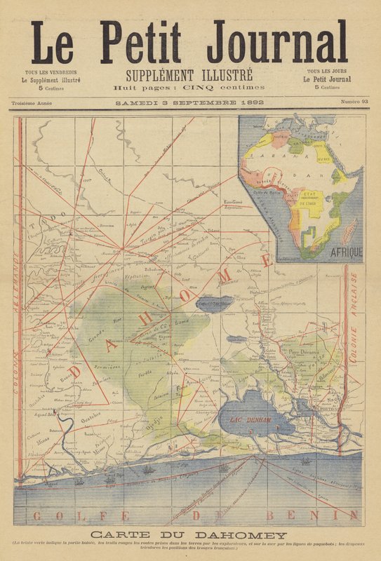 Carte du Dahomey - French School