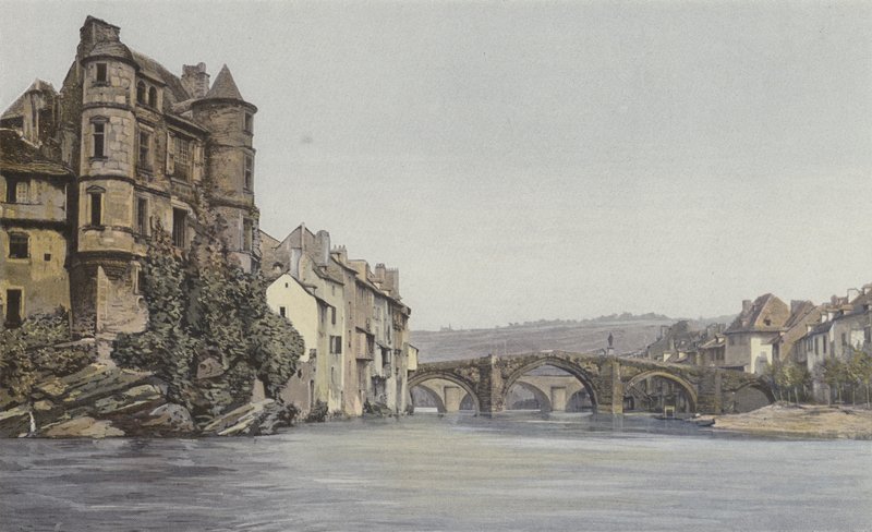 Espalion, Ancien Palais de Justice et vieux Pont sur le Lot - French Photographer