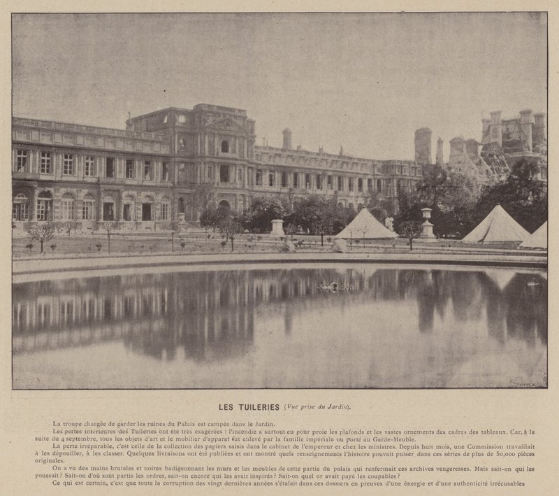 La Commune de Paris, Les Tuileries, Vue prise du Jardin - French Photographer