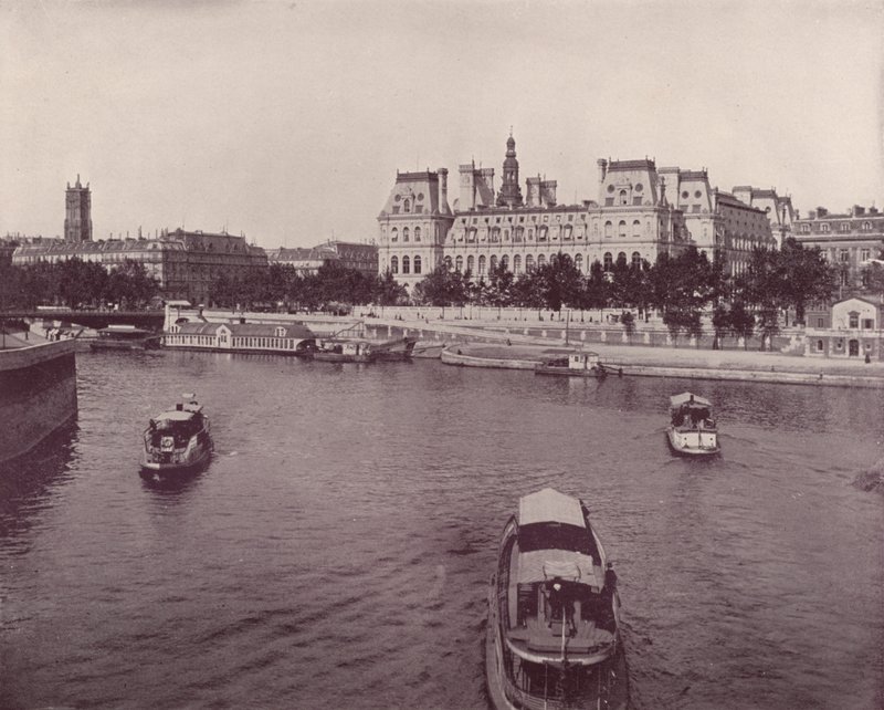 Paris : Hôtel de Ville, depuis le bord de la rivière - French Photographer