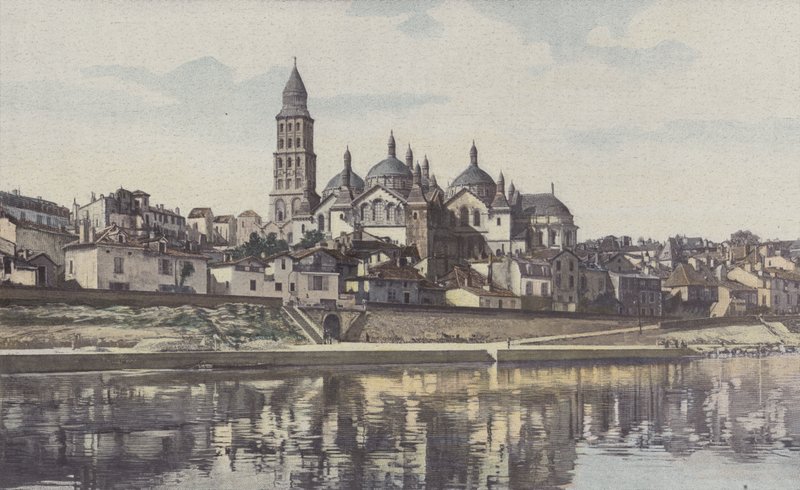 Périgueux, Cathédrale Saint-Front, Vue prise de la rive g de l