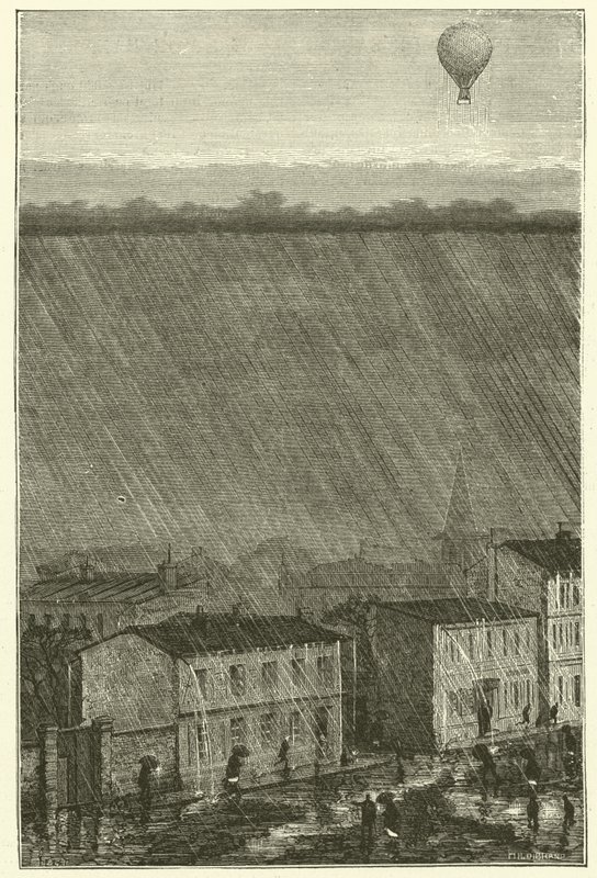 Un ballon au-dessus de la pluie - French School