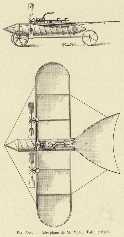 Aéroplane de M Victor Tatin (1879) - French School