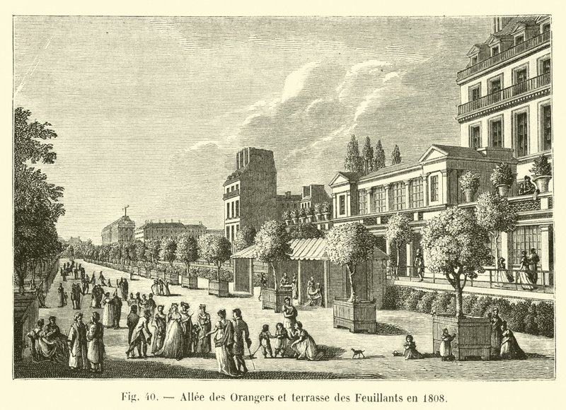 Allée des Orangers et terrasse des Feuillants en 1808 - French School