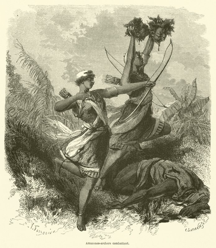 Amazones-archers combattant - French School
